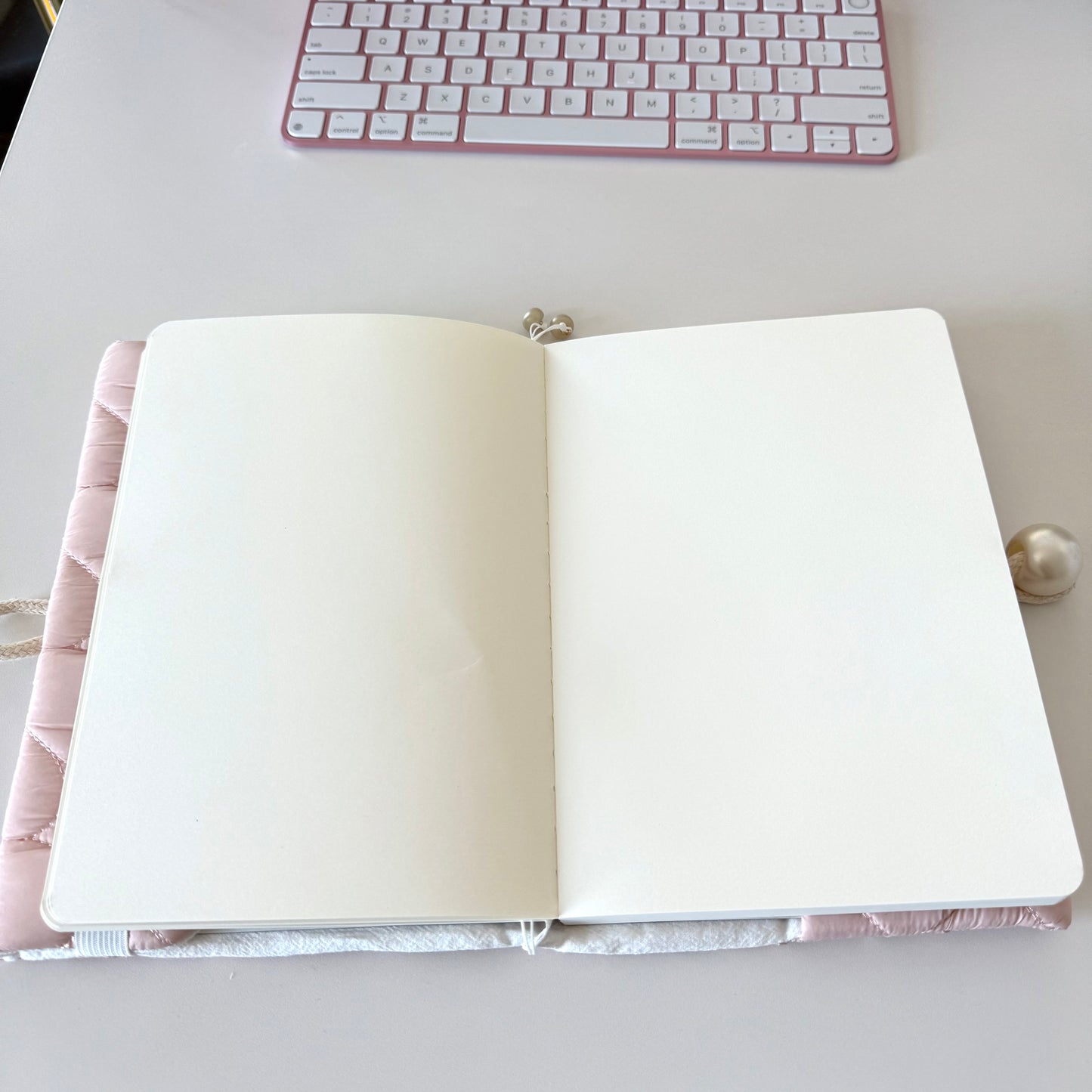 Pink Quilted Notebook Blank Page