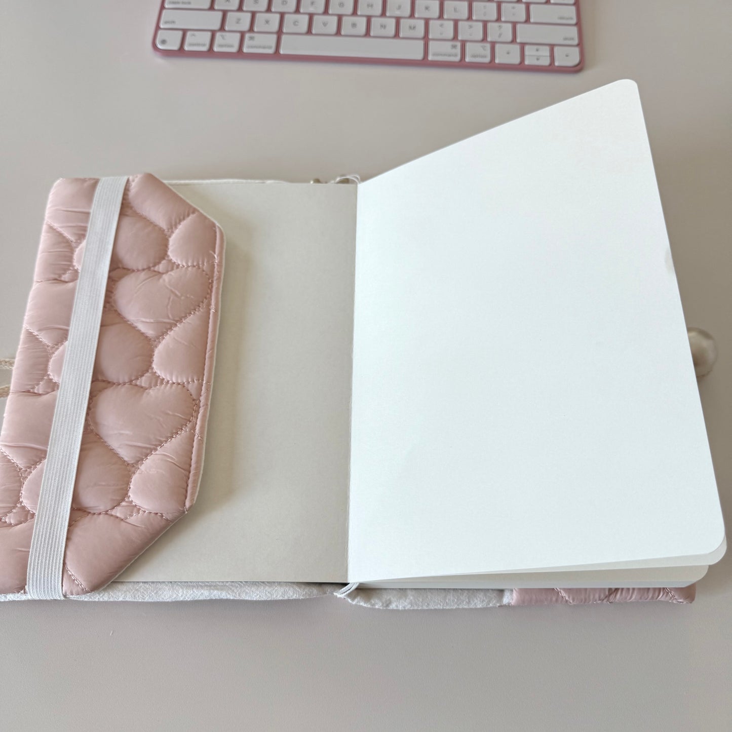 Pink Quilted Notebook Blank Page