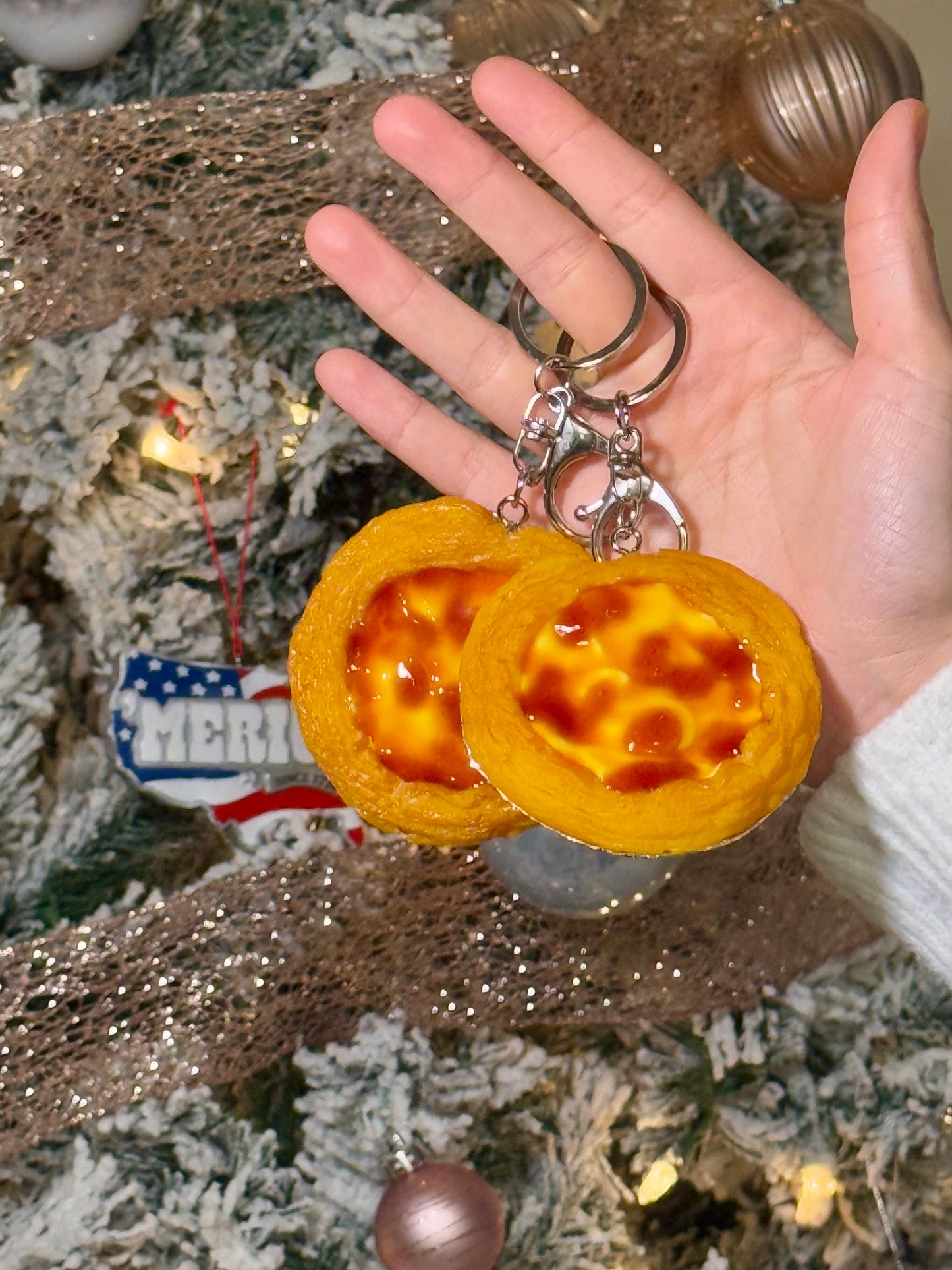 egg tart bag/key charm