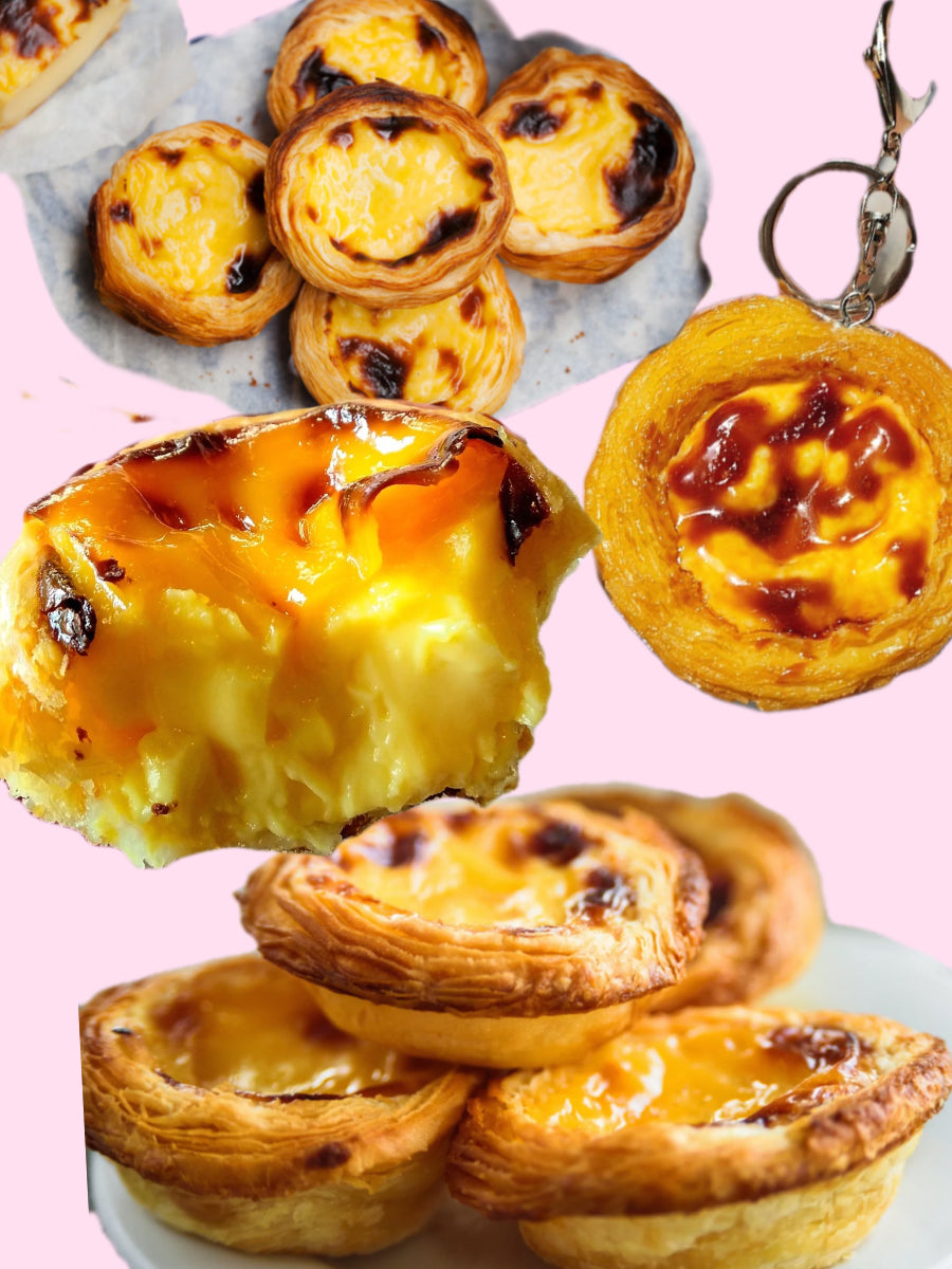 egg tart bag/key charm