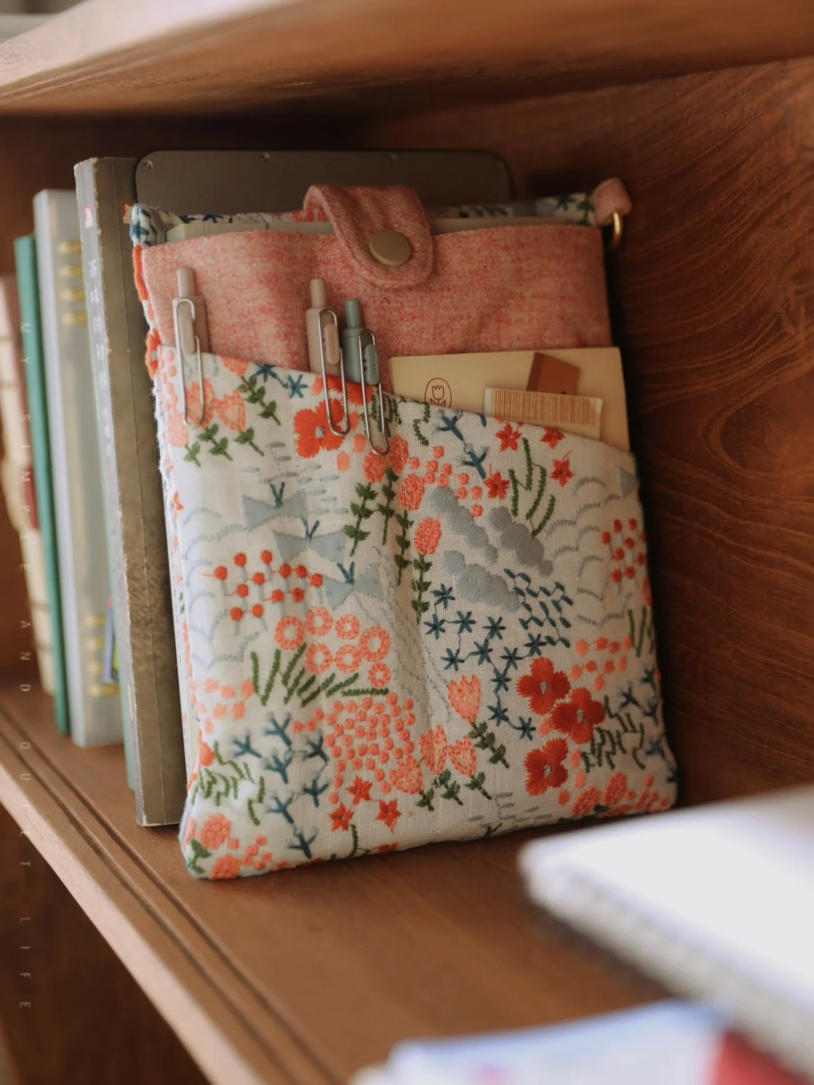 book pouch/sleeve removable strap