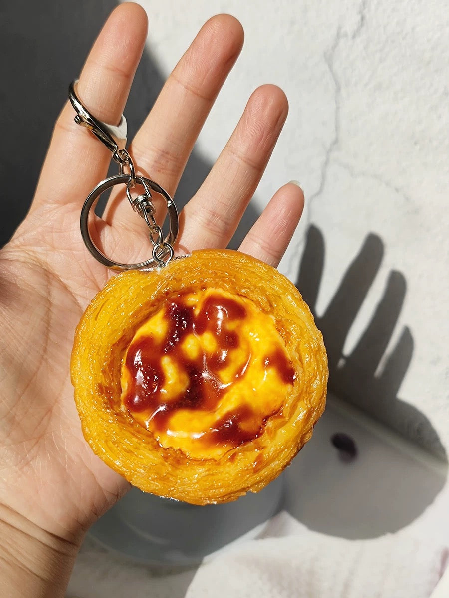 egg tart bag/key charm
