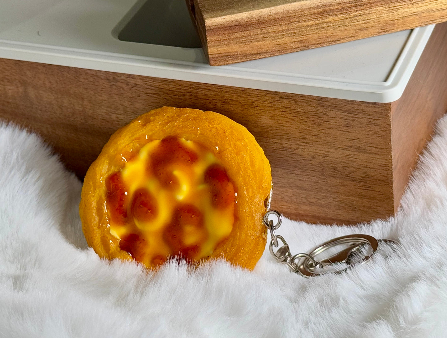 egg tart bag/key charm