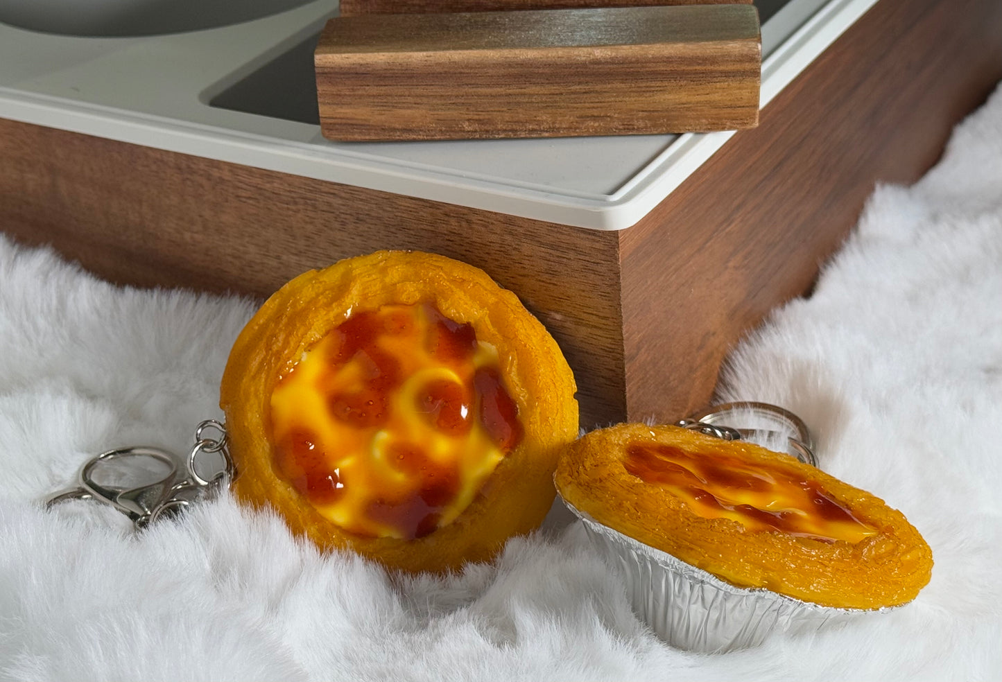 egg tart bag/key charm